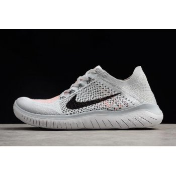 Nike Free Run Flyknit 2018 Pure Platinum Black-White Running Shoes 942838-003 Shoes